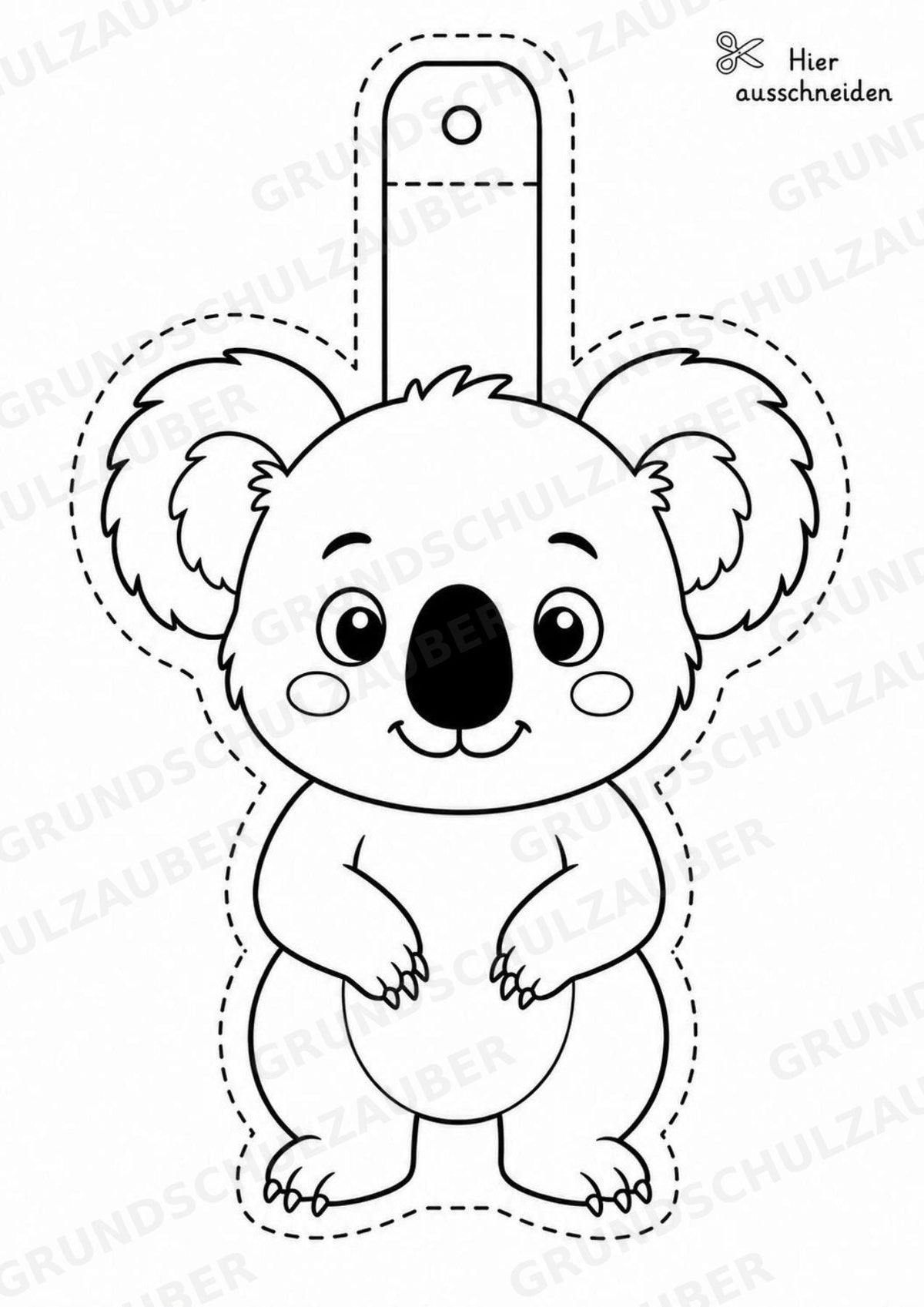 Koala – Fensterdeko – Basteln – Ausmalbild – Ausschneiden – 15 Vorlagen – Materialseite 2