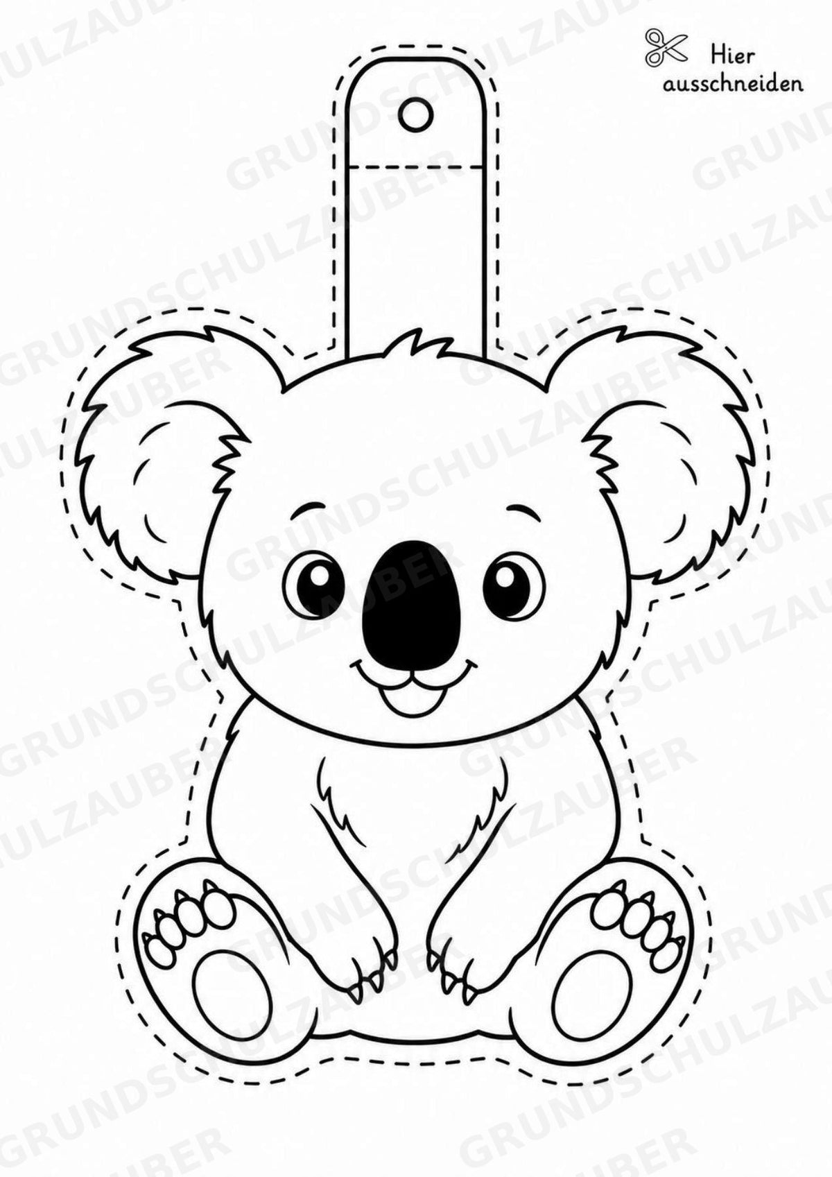 Koala – Fensterdeko – Basteln – Ausmalbild – Ausschneiden – 15 Vorlagen – Materialseite 3