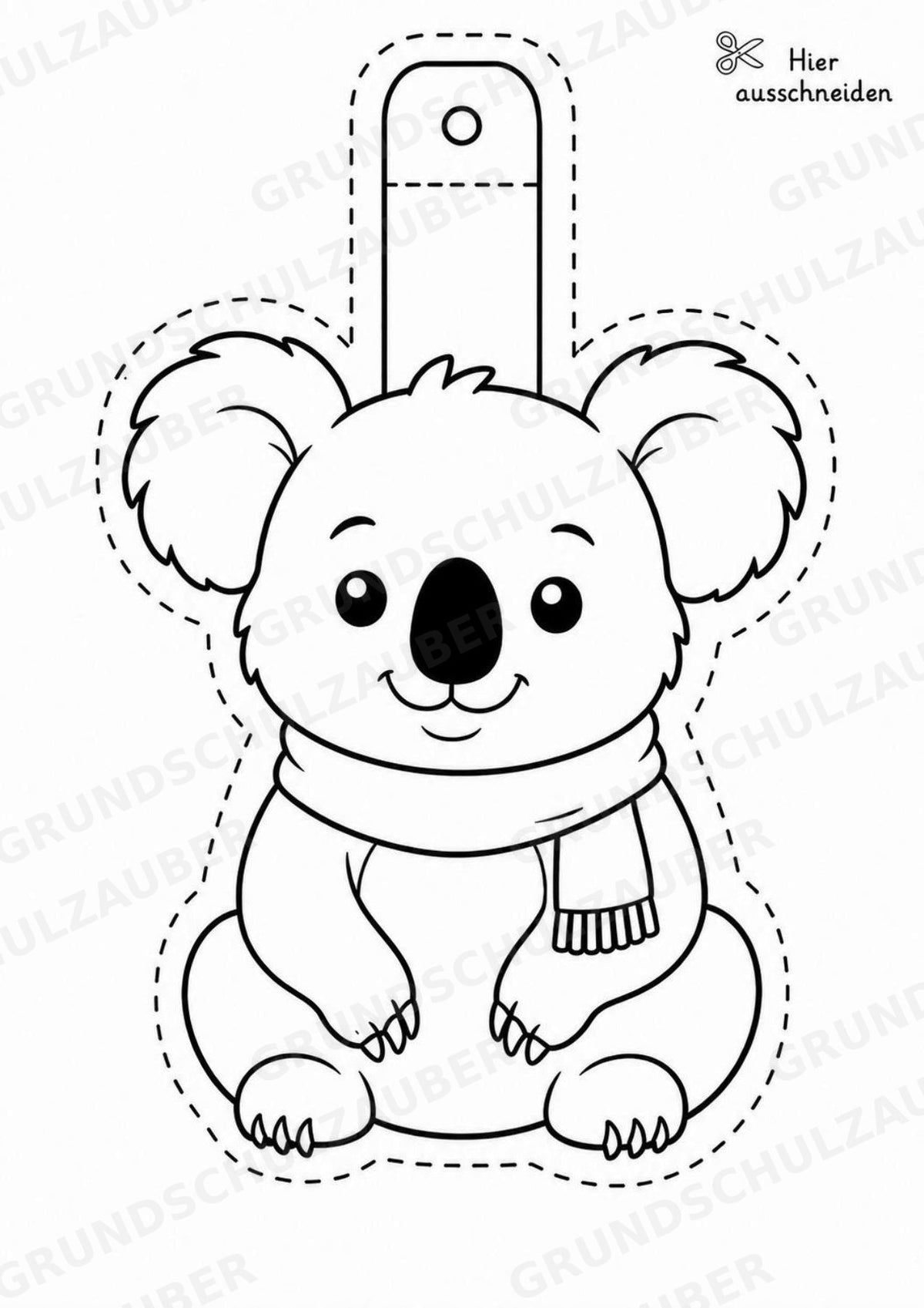 Koala – Fensterdeko – Basteln – Ausmalbild – Ausschneiden – 15 Vorlagen – Materialseite 4