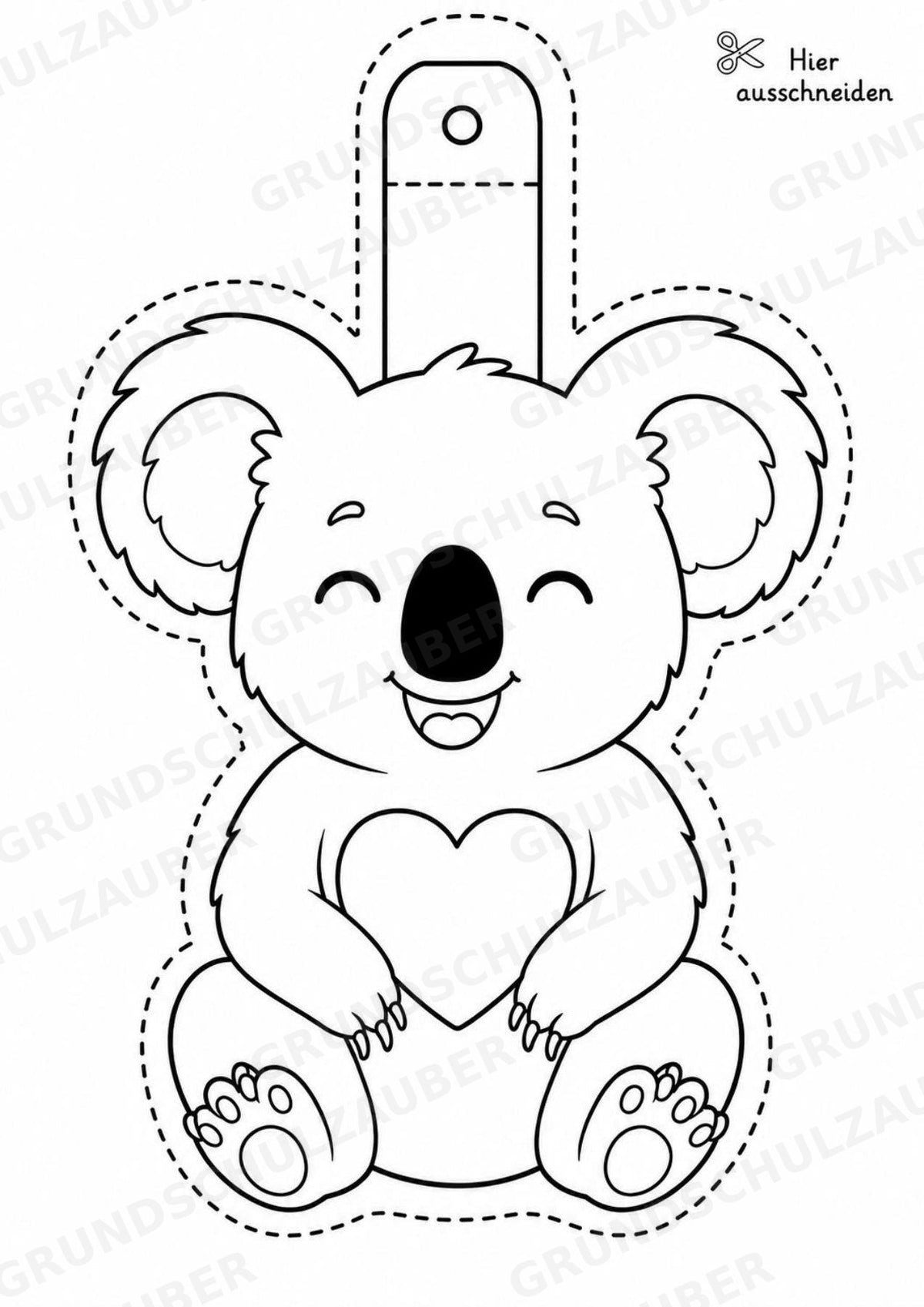 Koala – Fensterdeko – Basteln – Ausmalbild – Ausschneiden – 15 Vorlagen – Materialseite 5