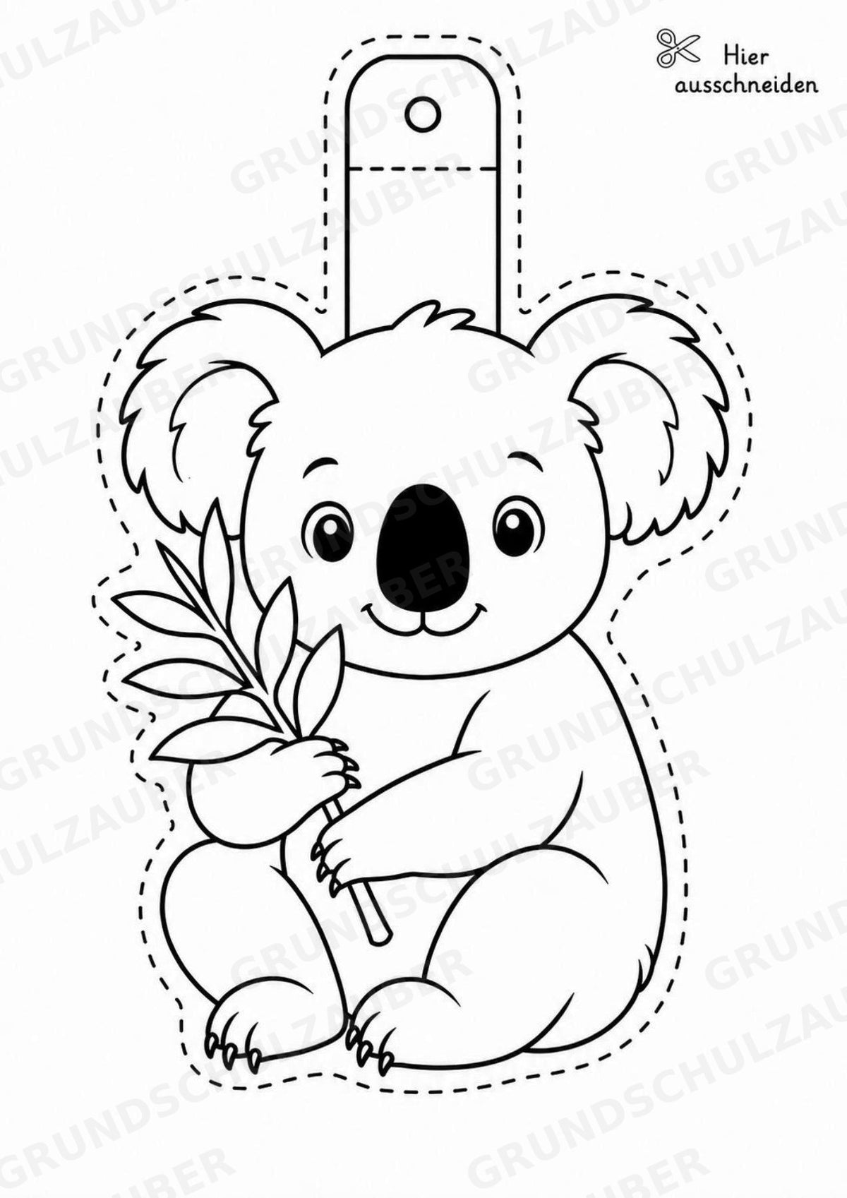 Koala – Fensterdeko – Basteln – Ausmalbild – Ausschneiden – 15 Vorlagen – Materialseite 6