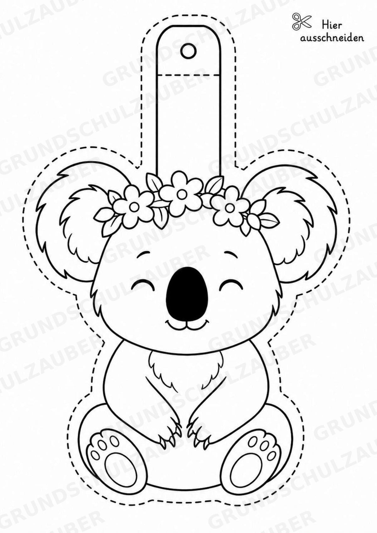 Koala – Fensterdeko – Basteln – Ausmalbild – Ausschneiden – 15 Vorlagen – Materialseite 7