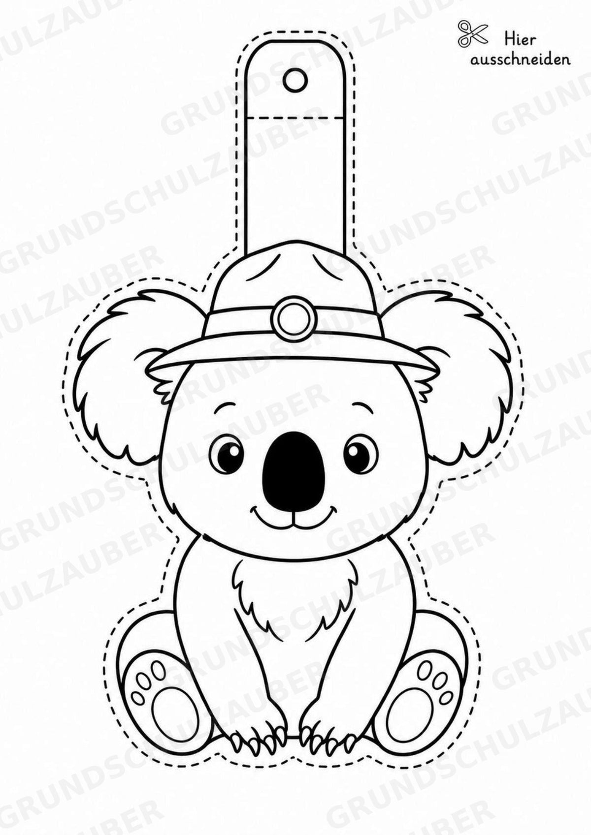 Koala – Fensterdeko – Basteln – Ausmalbild – Ausschneiden – 15 Vorlagen – Materialseite 8