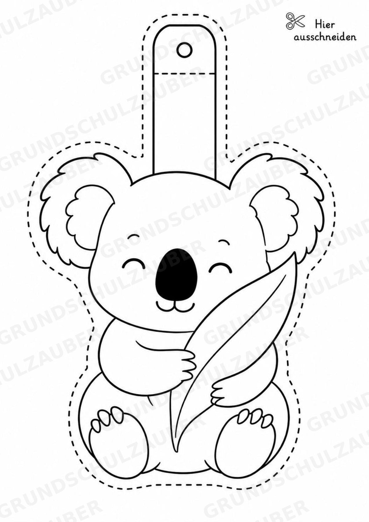 Koala – Fensterdeko – Basteln – Ausmalbild – Ausschneiden – 15 Vorlagen – Materialseite 9