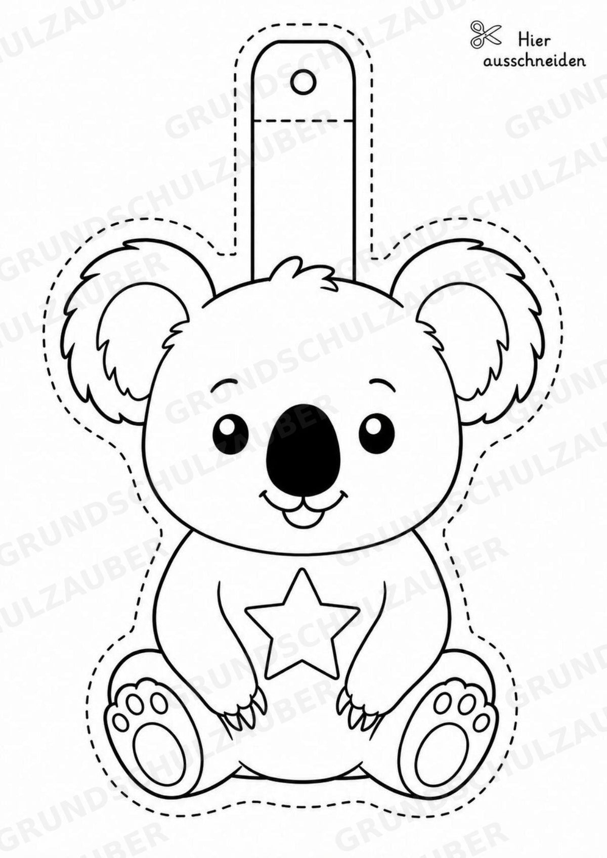 Koala – Fensterdeko – Basteln – Ausmalbild – Ausschneiden – 15 Vorlagen – Materialseite 10