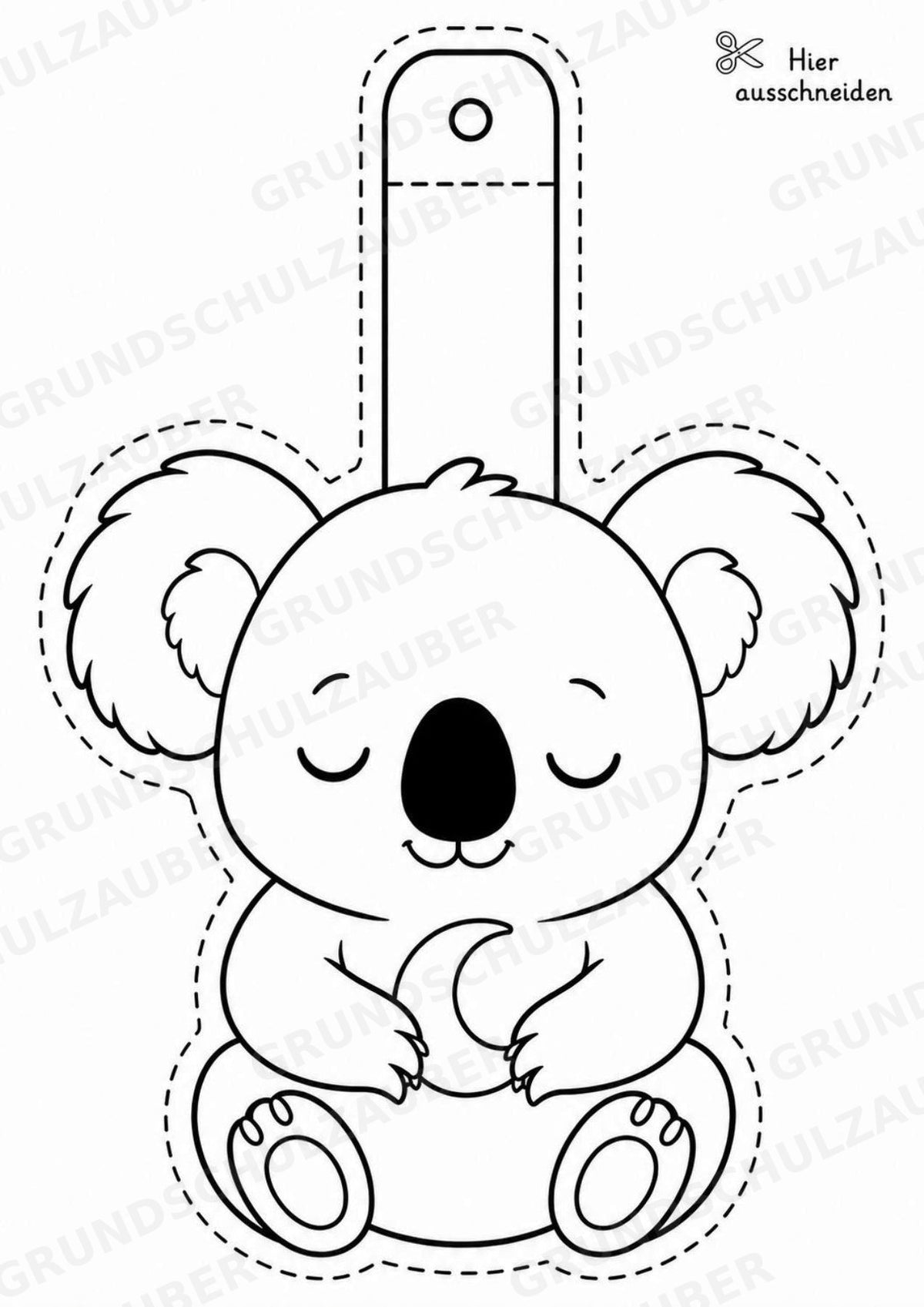 Koala – Fensterdeko – Basteln – Ausmalbild – Ausschneiden – 15 Vorlagen – Materialseite 11