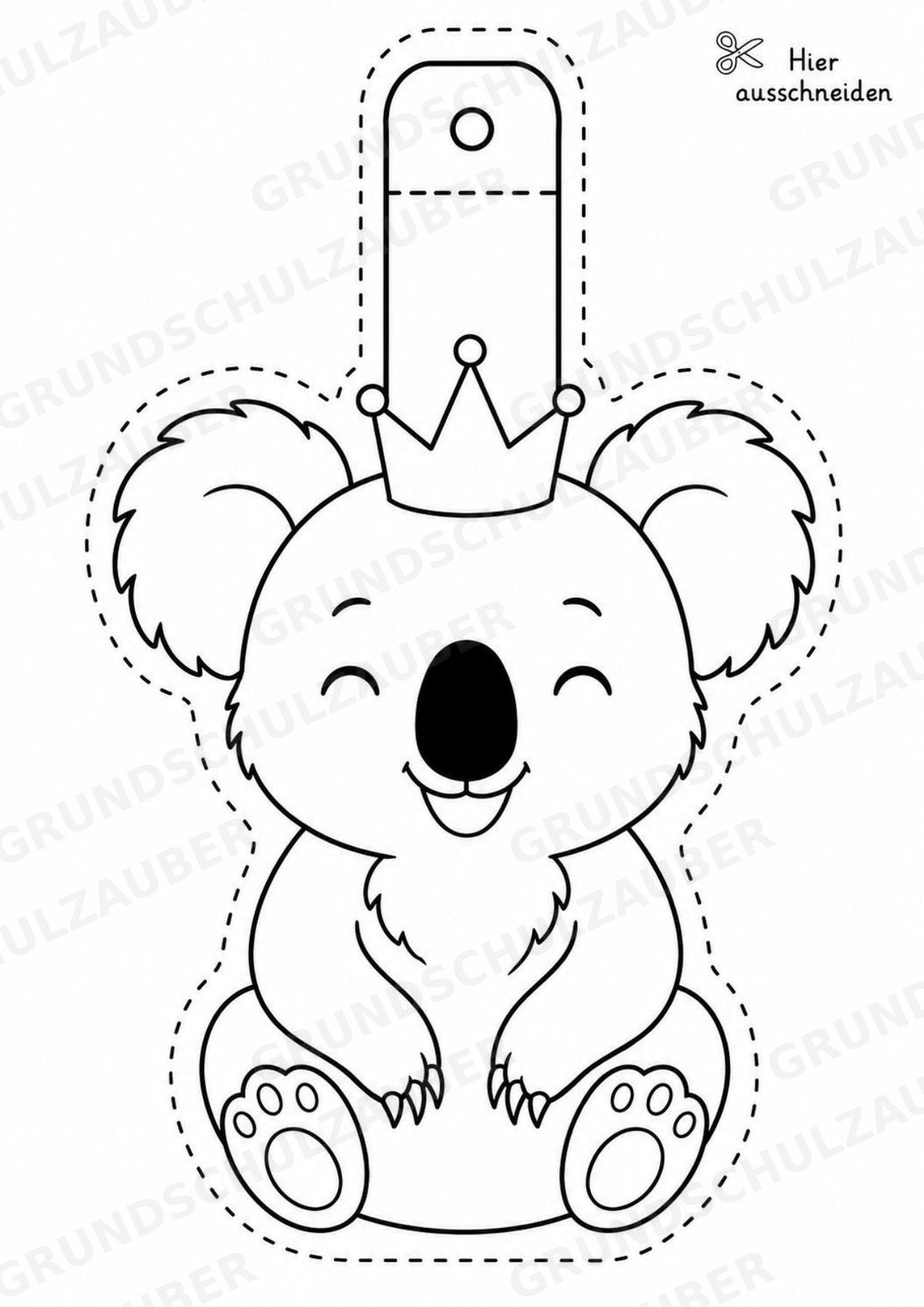 Koala – Fensterdeko – Basteln – Ausmalbild – Ausschneiden – 15 Vorlagen – Materialseite 12