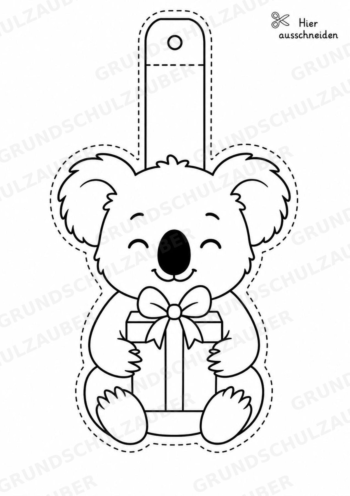 Koala – Fensterdeko – Basteln – Ausmalbild – Ausschneiden – 15 Vorlagen – Materialseite 13