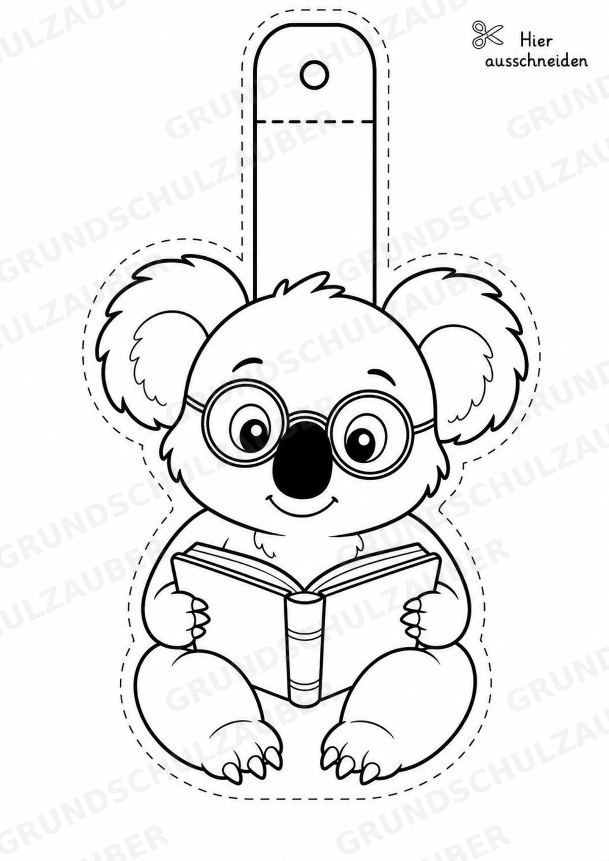 Koala – Fensterdeko – Basteln – Ausmalbild – Ausschneiden – 15 Vorlagen – Materialseite 14
