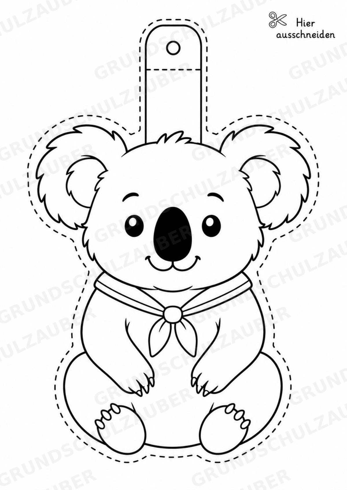 Koala – Fensterdeko – Basteln – Ausmalbild – Ausschneiden – 15 Vorlagen – Materialseite 15