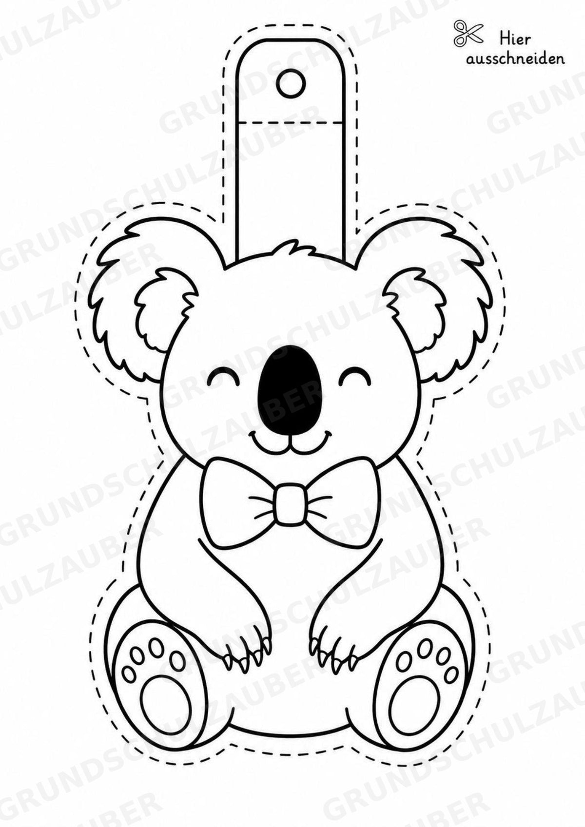Koala – Fensterdeko – Basteln – Ausmalbild – Ausschneiden – 15 Vorlagen – Materialseite 16
