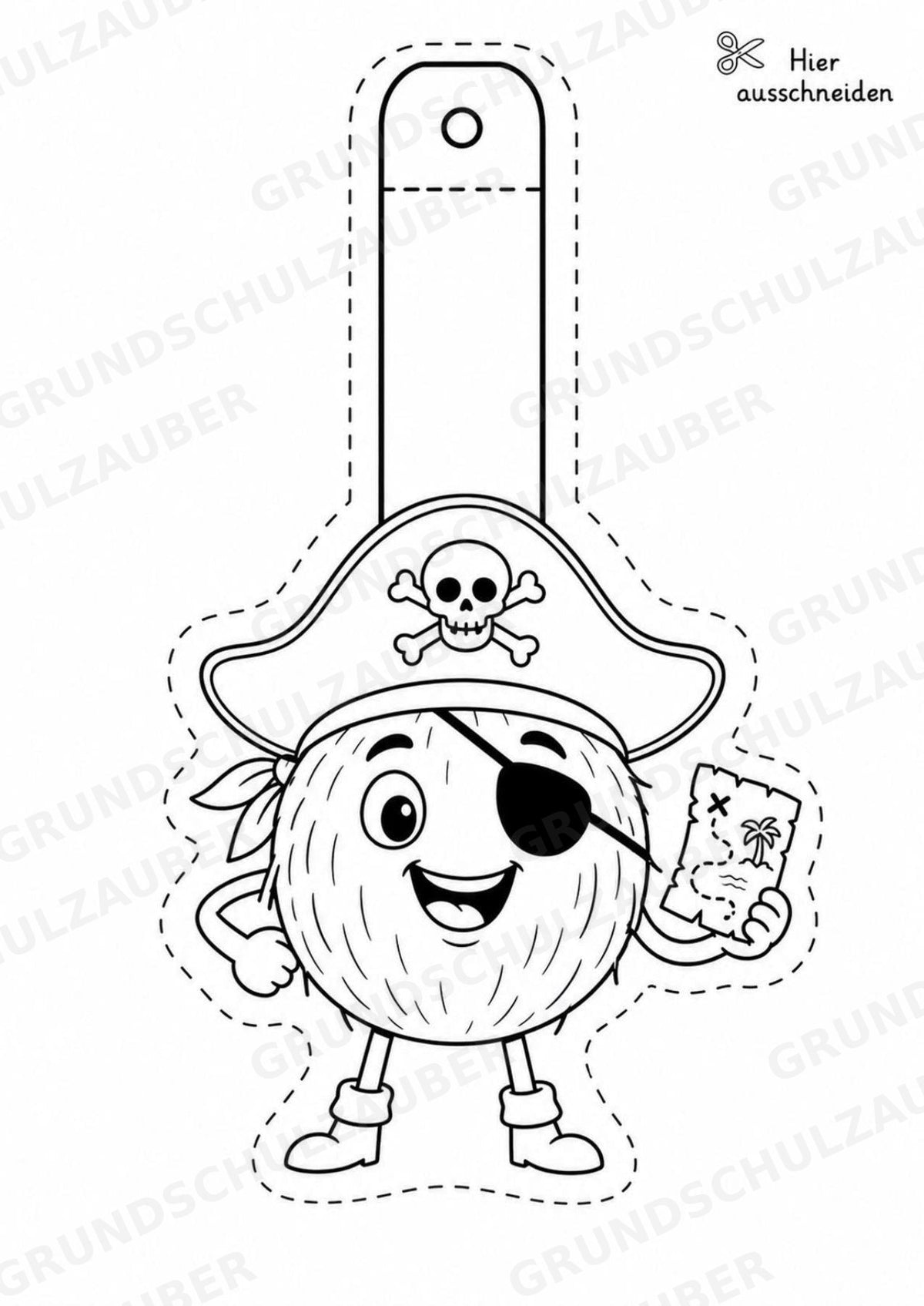 Kokosnuss – Fensterdeko – Basteln – Ausmalbild – Ausschneiden – 15 Vorlagen – Materialseite 7