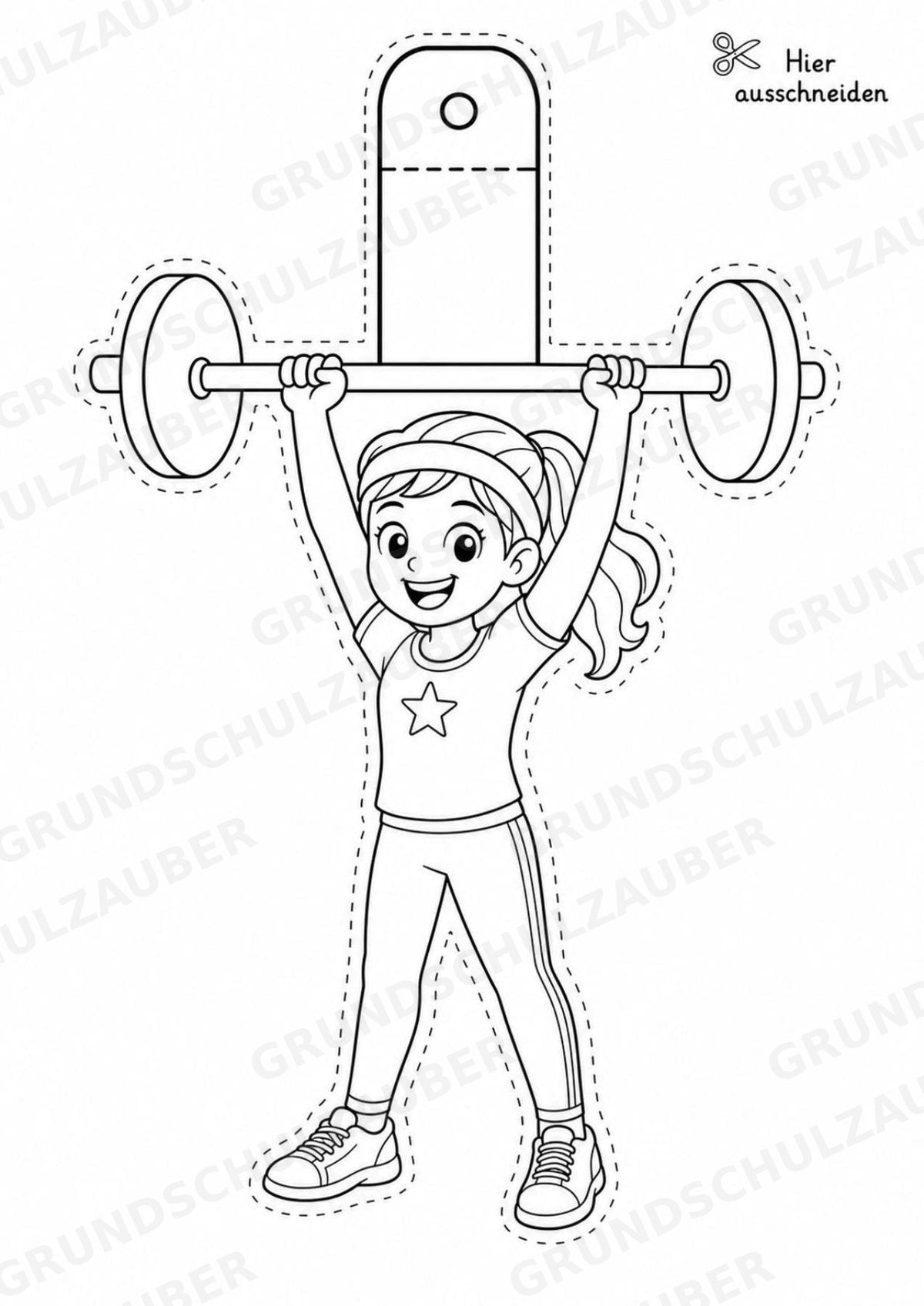 Krafttraining – Fensterdeko – Basteln – Ausmalbild – Ausschneiden – 15 Vorlagen – Materialseite 3