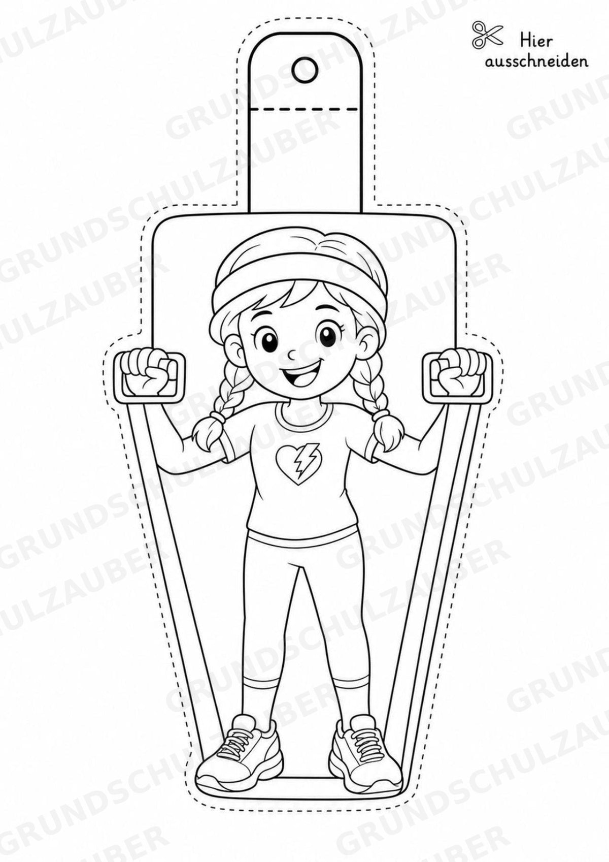 Krafttraining – Fensterdeko – Basteln – Ausmalbild – Ausschneiden – 15 Vorlagen – Materialseite 5
