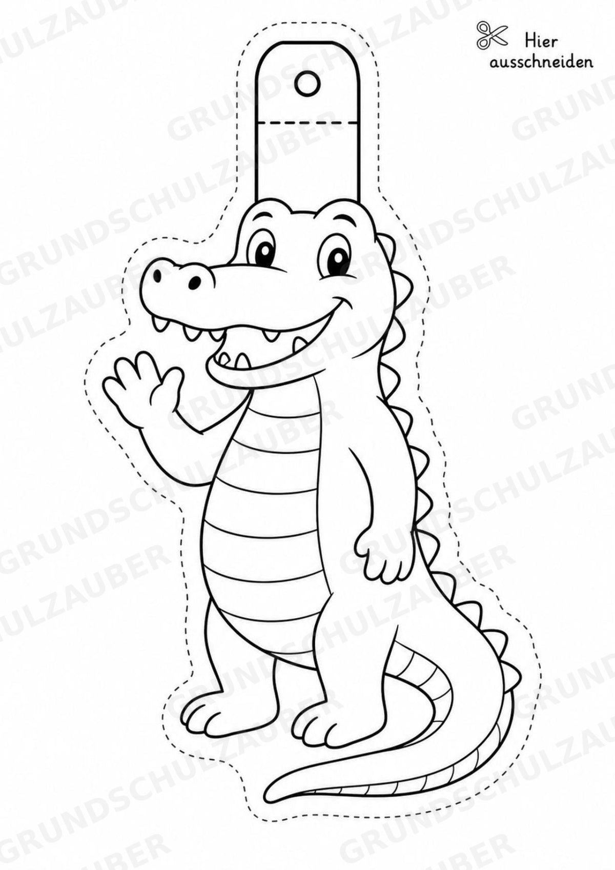 Krokodil – Fensterdeko – Basteln – Ausmalbild – Ausschneiden – 15 Vorlagen – Materialseite 2