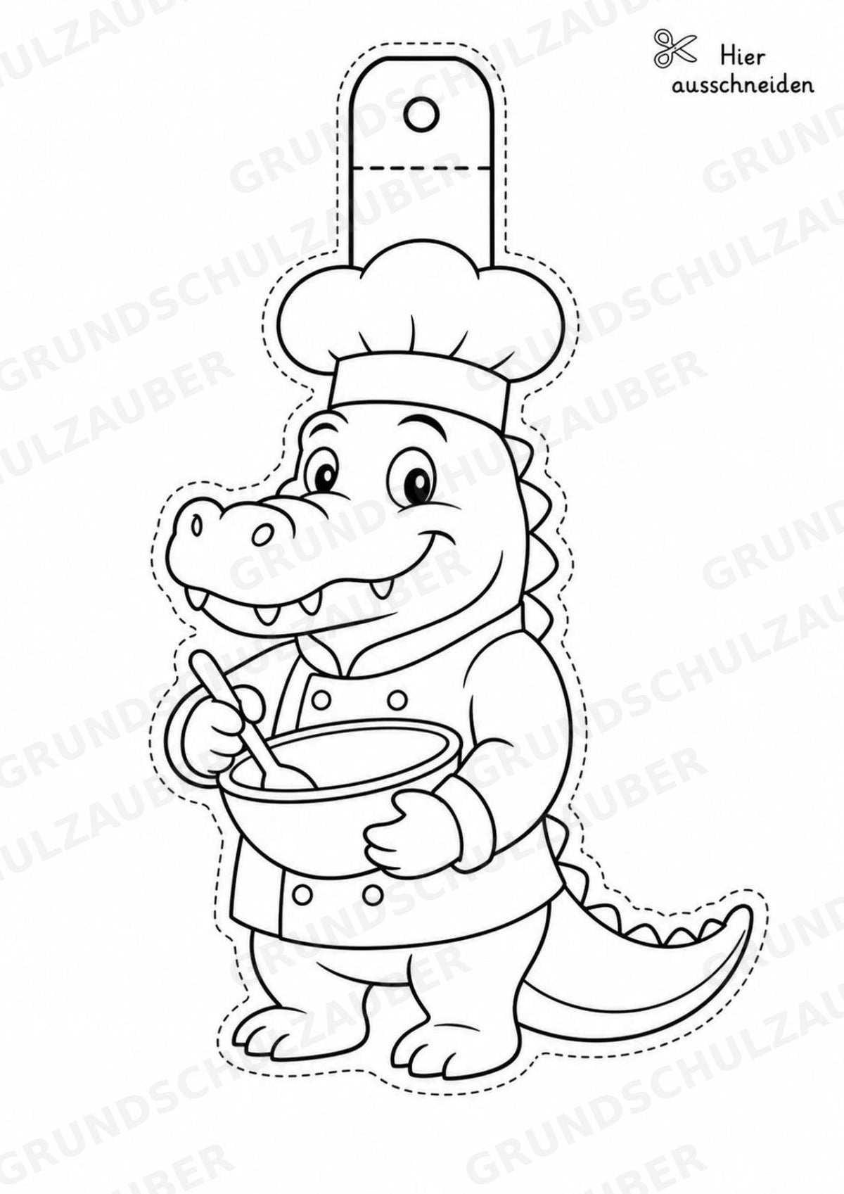 Krokodil – Fensterdeko – Basteln – Ausmalbild – Ausschneiden – 15 Vorlagen – Materialseite 3