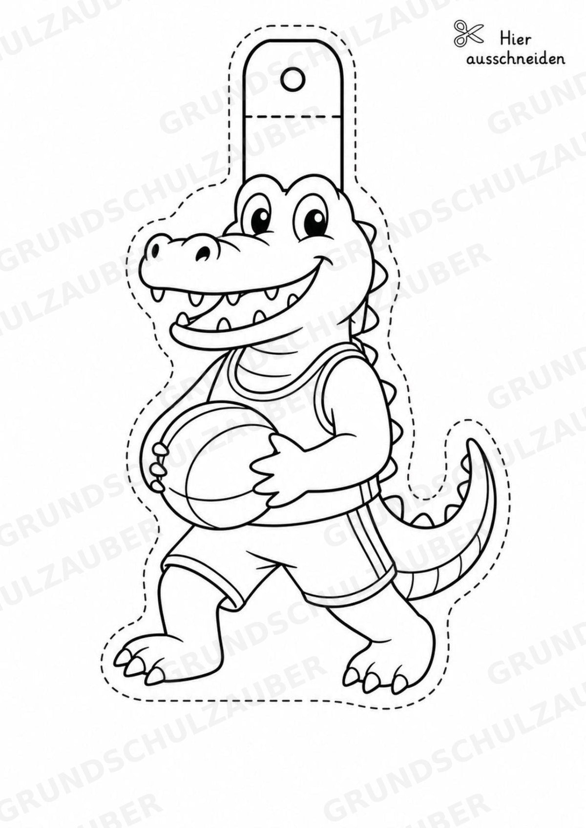 Krokodil – Fensterdeko – Basteln – Ausmalbild – Ausschneiden – 15 Vorlagen – Materialseite 5