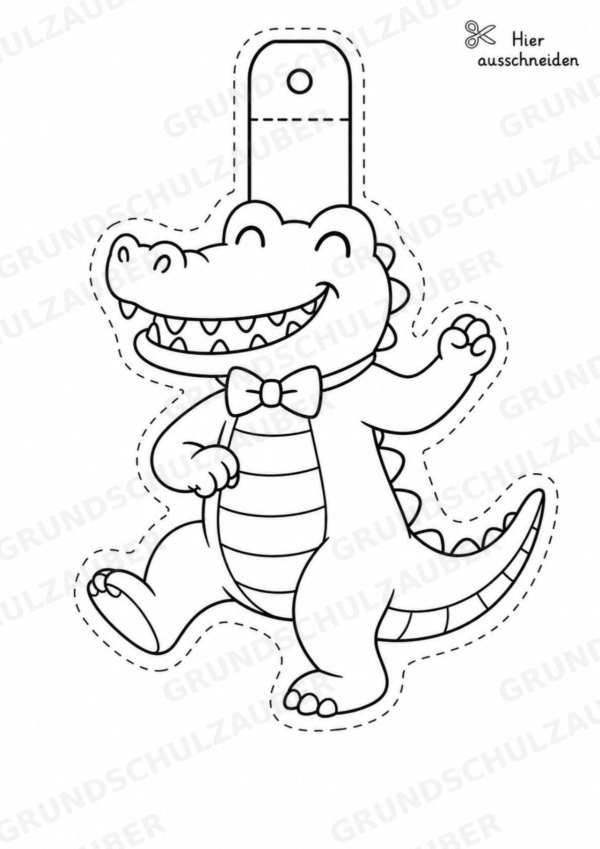 Krokodil – Fensterdeko – Basteln – Ausmalbild – Ausschneiden – 15 Vorlagen – Materialseite 6
