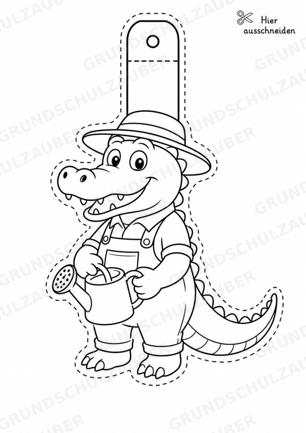 Krokodil – Fensterdeko – Basteln – Ausmalbild – Ausschneiden – 15 Vorlagen – Materialseite 7