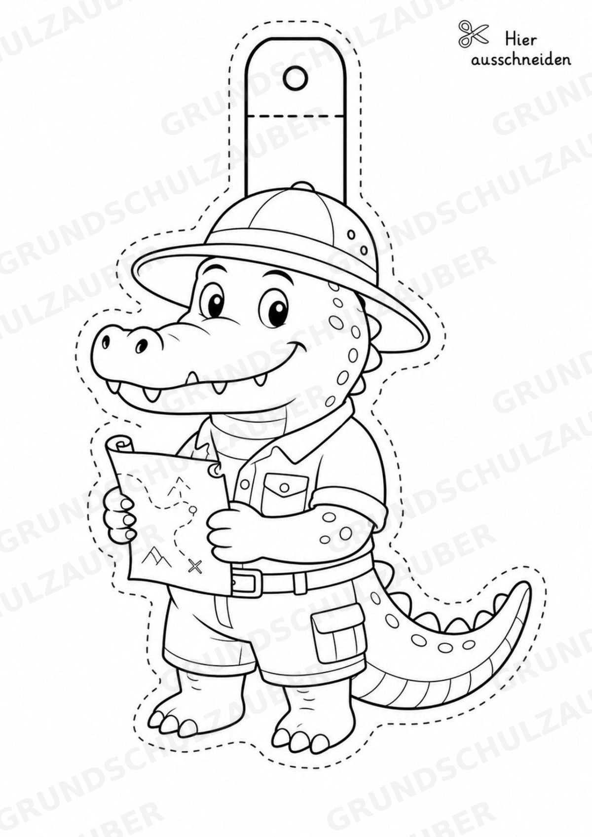 Krokodil – Fensterdeko – Basteln – Ausmalbild – Ausschneiden – 15 Vorlagen – Materialseite 8
