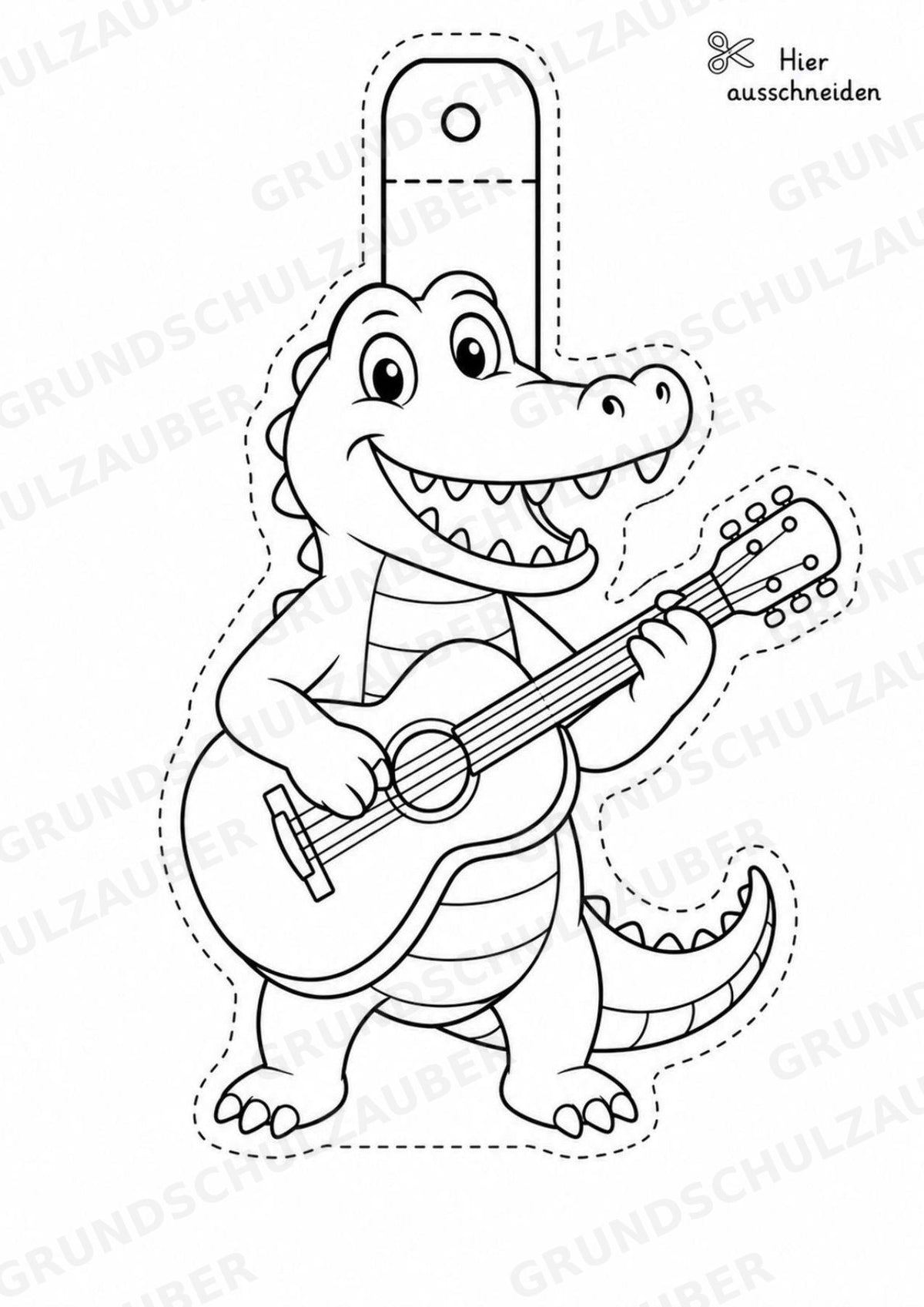 Krokodil – Fensterdeko – Basteln – Ausmalbild – Ausschneiden – 15 Vorlagen – Materialseite 9