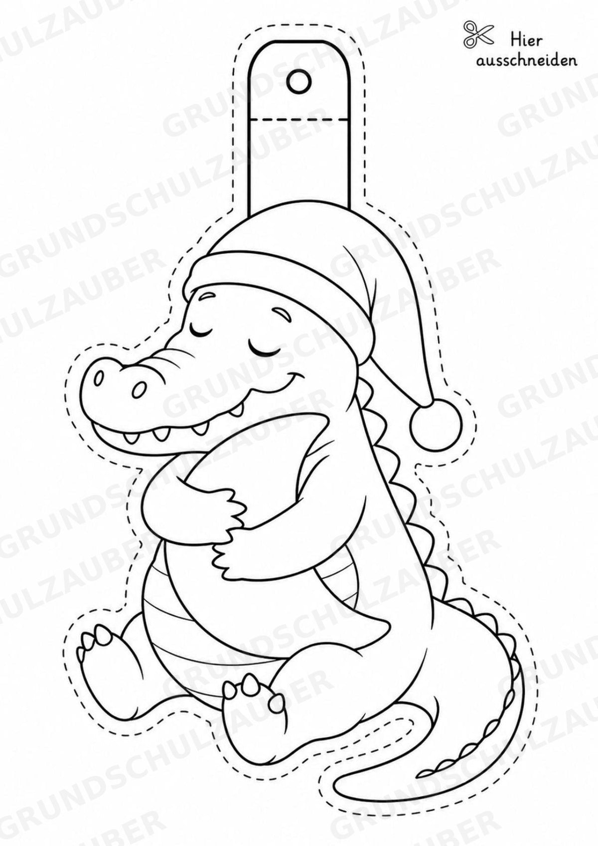 Krokodil – Fensterdeko – Basteln – Ausmalbild – Ausschneiden – 15 Vorlagen – Materialseite 10