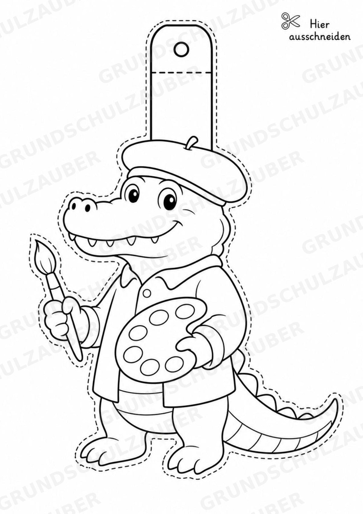 Krokodil – Fensterdeko – Basteln – Ausmalbild – Ausschneiden – 15 Vorlagen – Materialseite 11