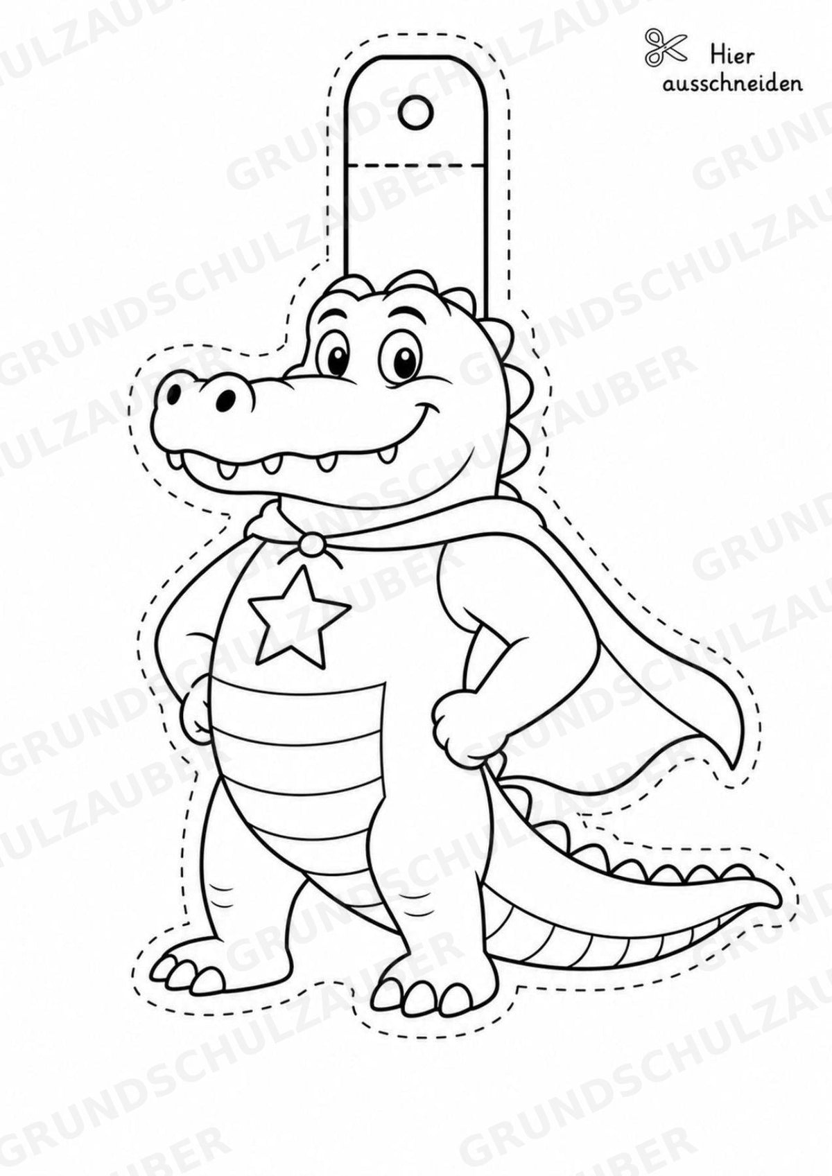 Krokodil – Fensterdeko – Basteln – Ausmalbild – Ausschneiden – 15 Vorlagen – Materialseite 12