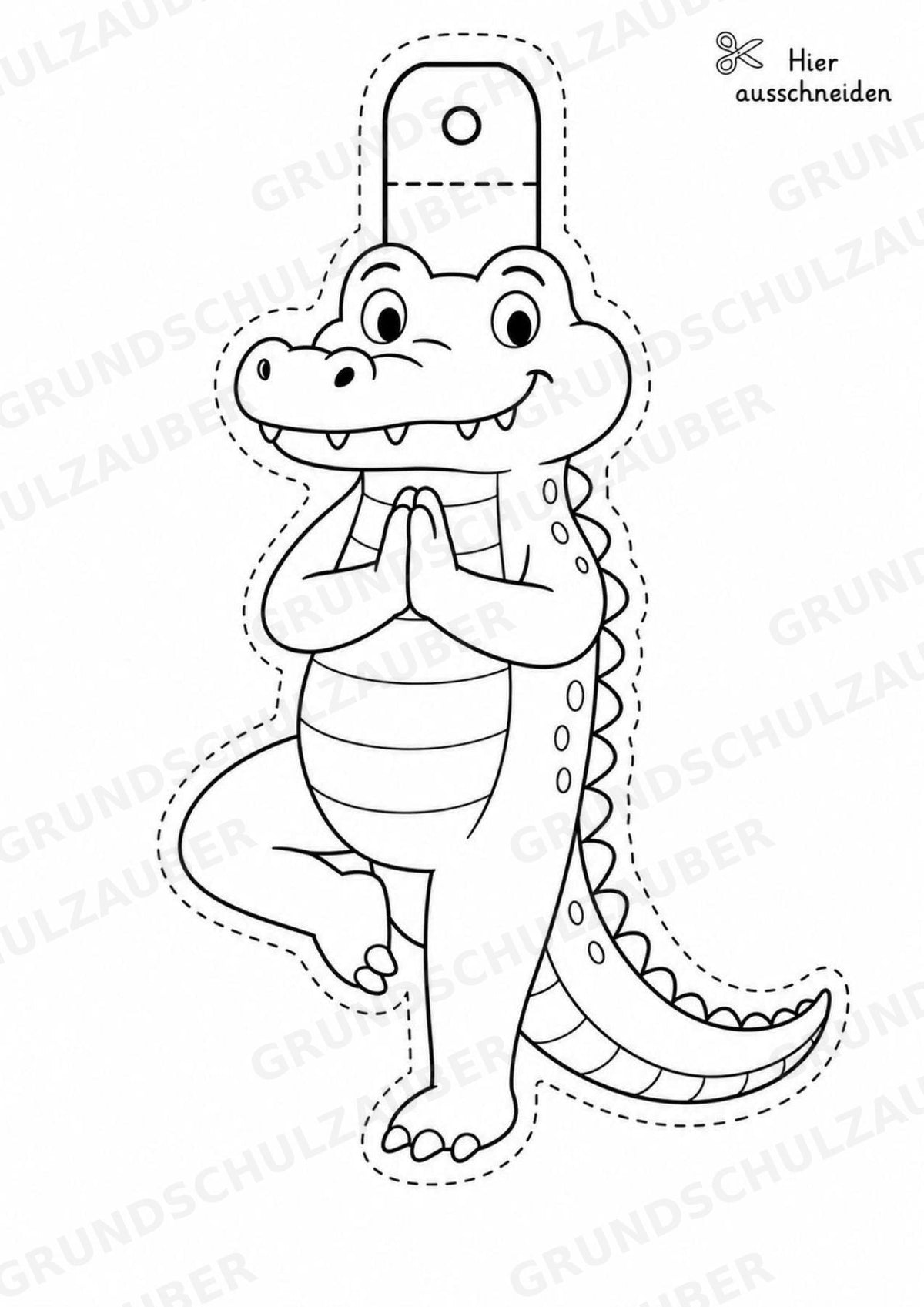 Krokodil – Fensterdeko – Basteln – Ausmalbild – Ausschneiden – 15 Vorlagen – Materialseite 14