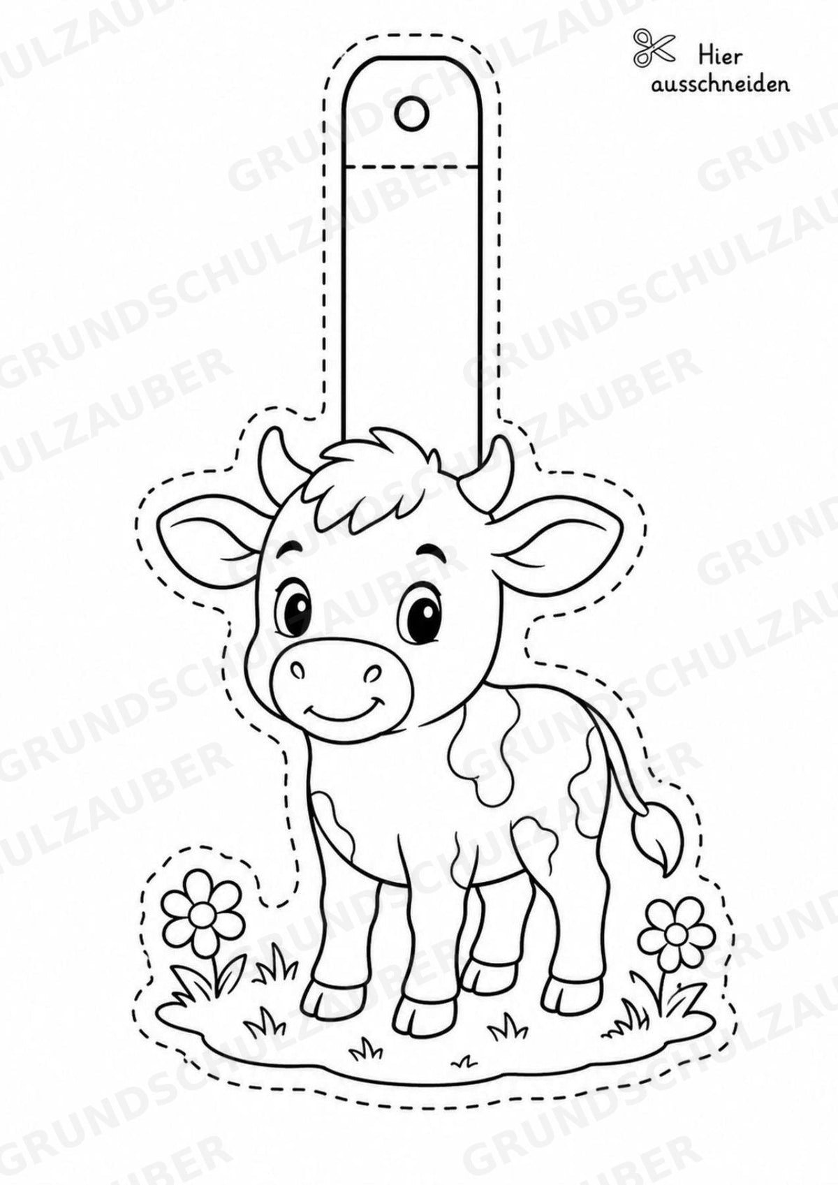Kuh – Fensterdeko – Basteln – Ausmalbild – Ausschneiden – 15 Vorlagen – Materialseite 2