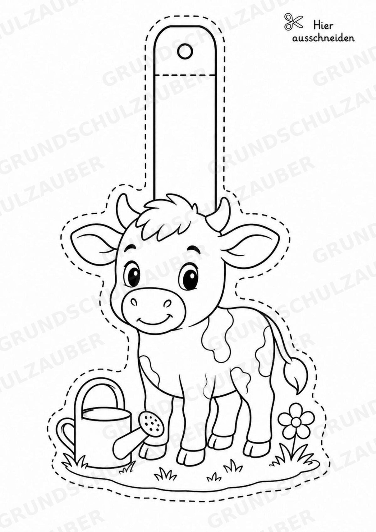 Kuh – Fensterdeko – Basteln – Ausmalbild – Ausschneiden – 15 Vorlagen – Materialseite 3