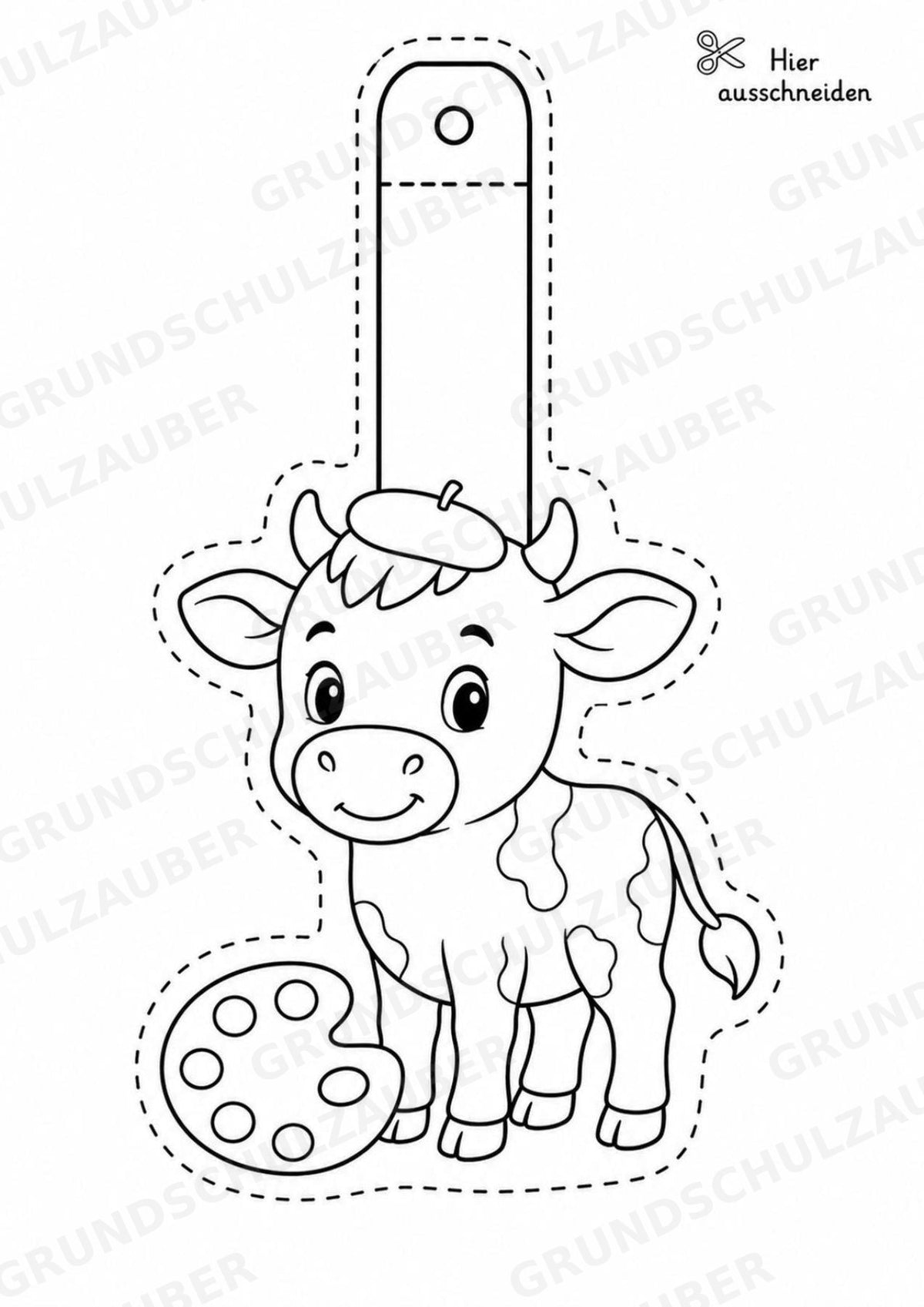 Kuh – Fensterdeko – Basteln – Ausmalbild – Ausschneiden – 15 Vorlagen – Materialseite 6