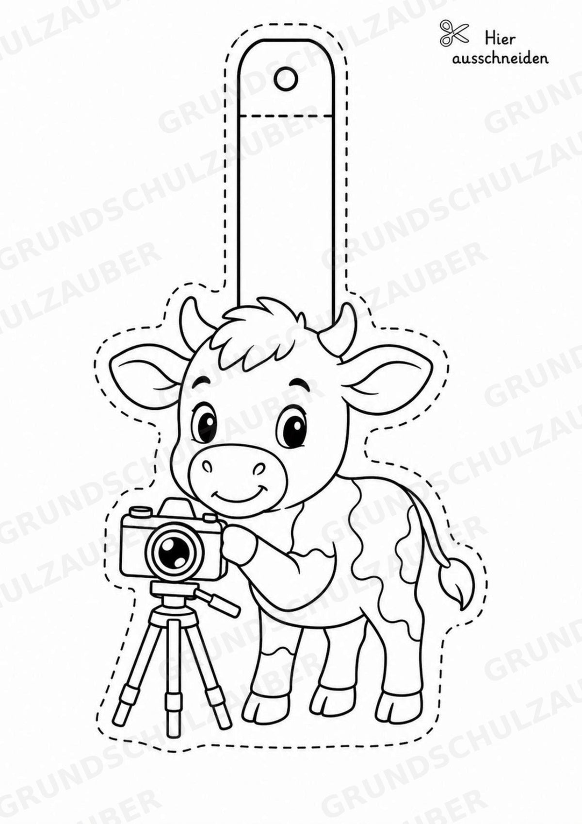 Kuh – Fensterdeko – Basteln – Ausmalbild – Ausschneiden – 15 Vorlagen – Materialseite 15