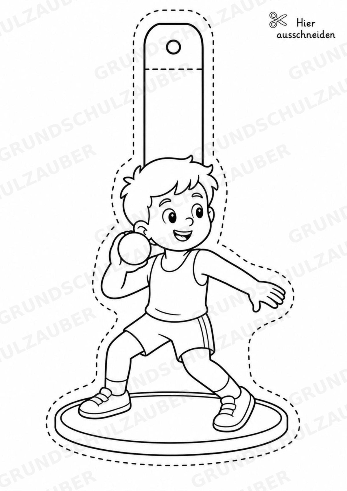 Leichtathletik – Fensterdeko – Basteln – Ausmalbild – Ausschneiden – 15 Vorlagen – Materialseite 13