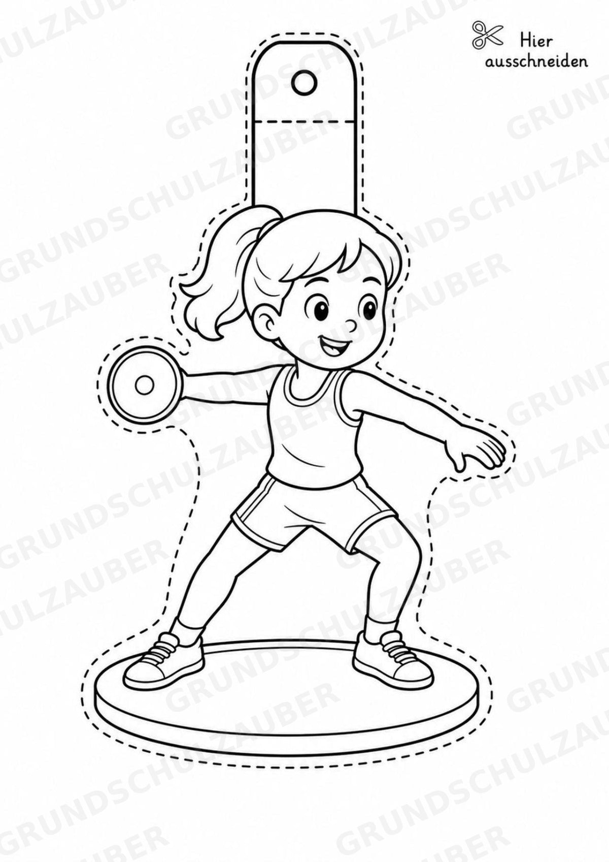 Leichtathletik – Fensterdeko – Basteln – Ausmalbild – Ausschneiden – 15 Vorlagen – Materialseite 14