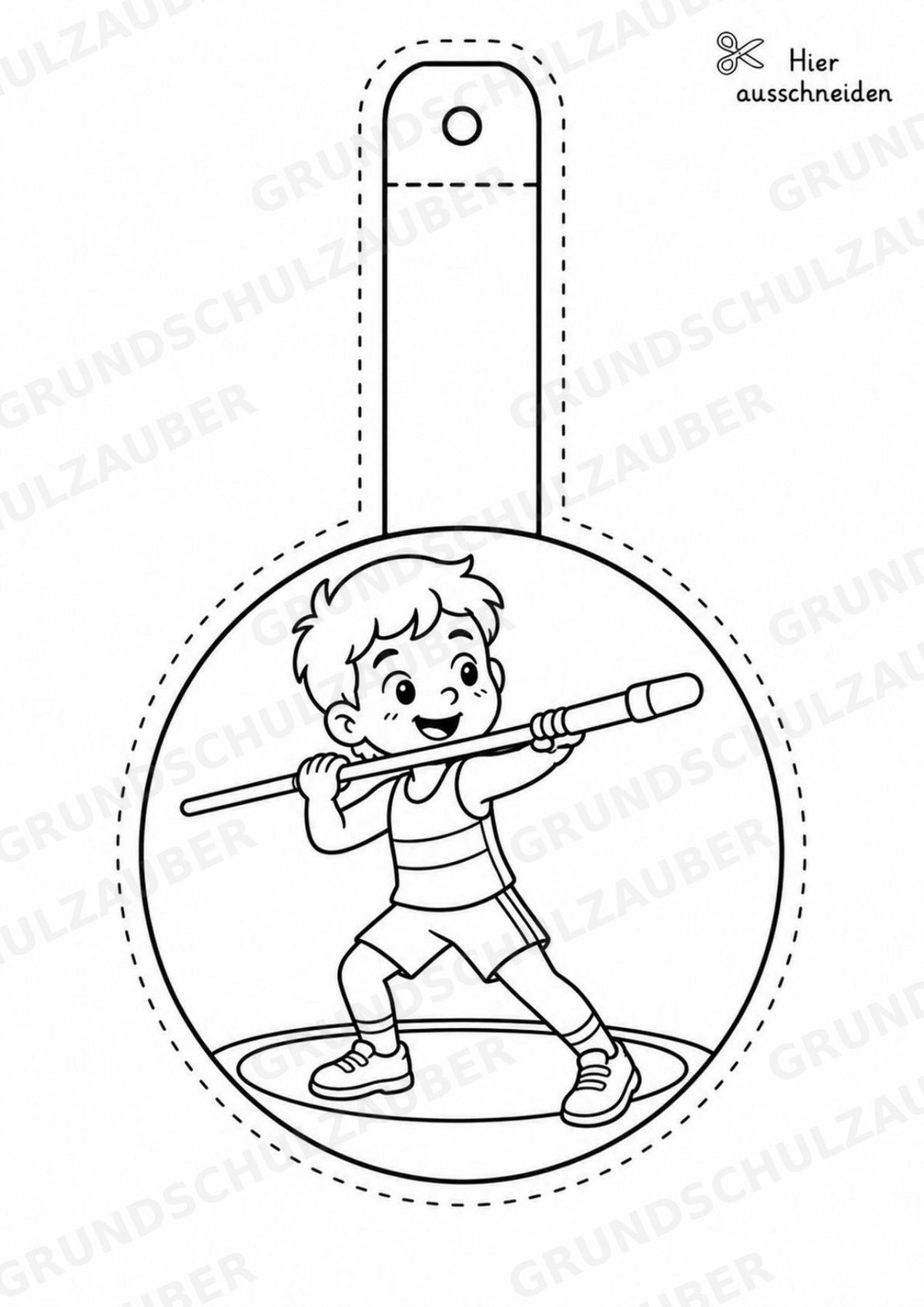 Leichtathletik – Fensterdeko – Basteln – Ausmalbild – Ausschneiden – 15 Vorlagen – Materialseite 15