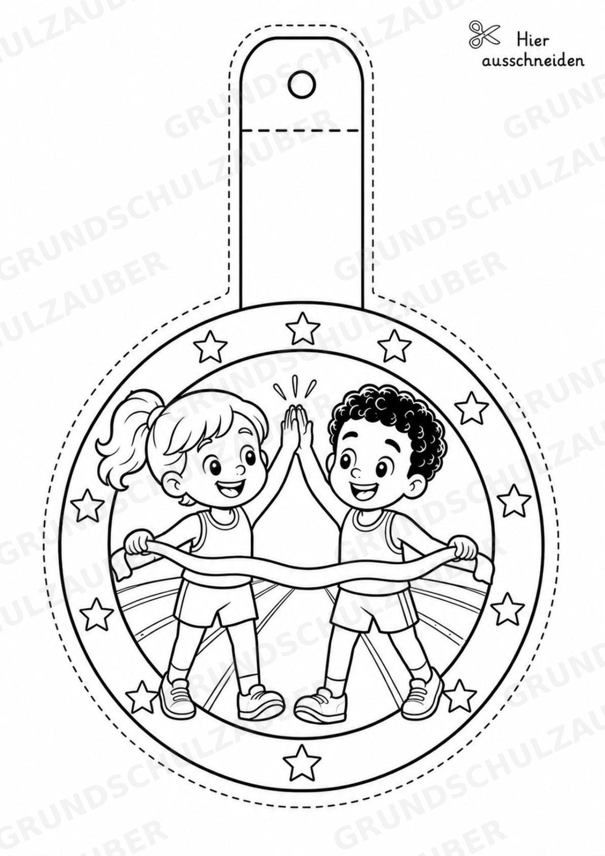 Leichtathletik – Fensterdeko – Basteln – Ausmalbild – Ausschneiden – 15 Vorlagen – Materialseite 16