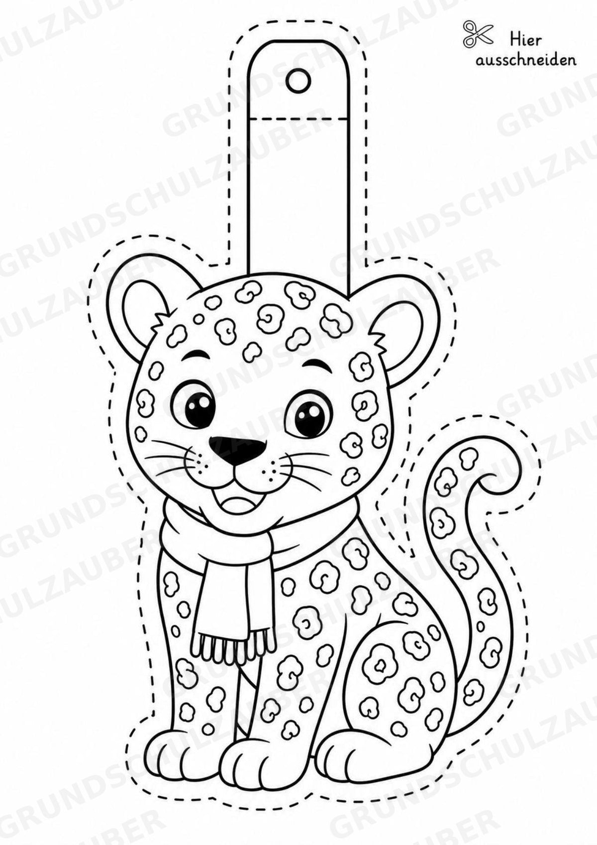 Leopard – Fensterdeko – Basteln – Ausmalbild – Ausschneiden – 15 Vorlagen – Materialseite 4