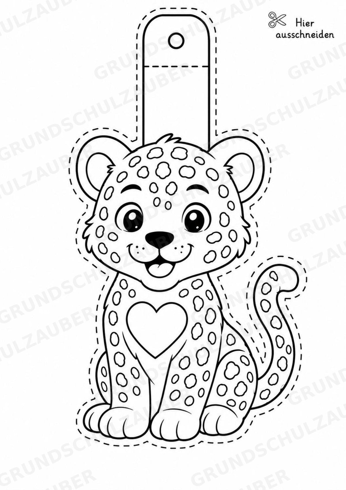 Leopard – Fensterdeko – Basteln – Ausmalbild – Ausschneiden – 15 Vorlagen – Materialseite 5
