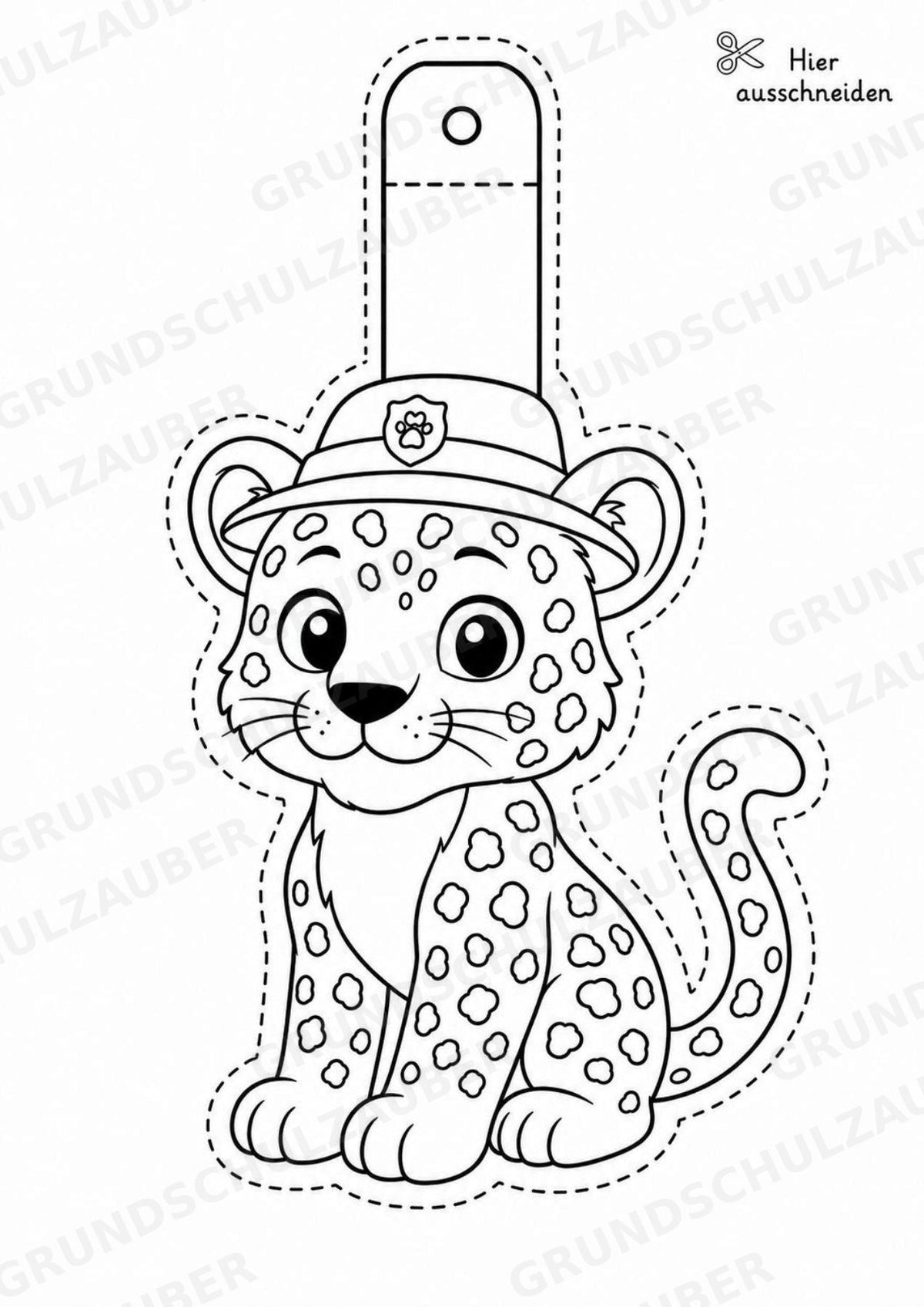 Leopard – Fensterdeko – Basteln – Ausmalbild – Ausschneiden – 15 Vorlagen – Materialseite 8