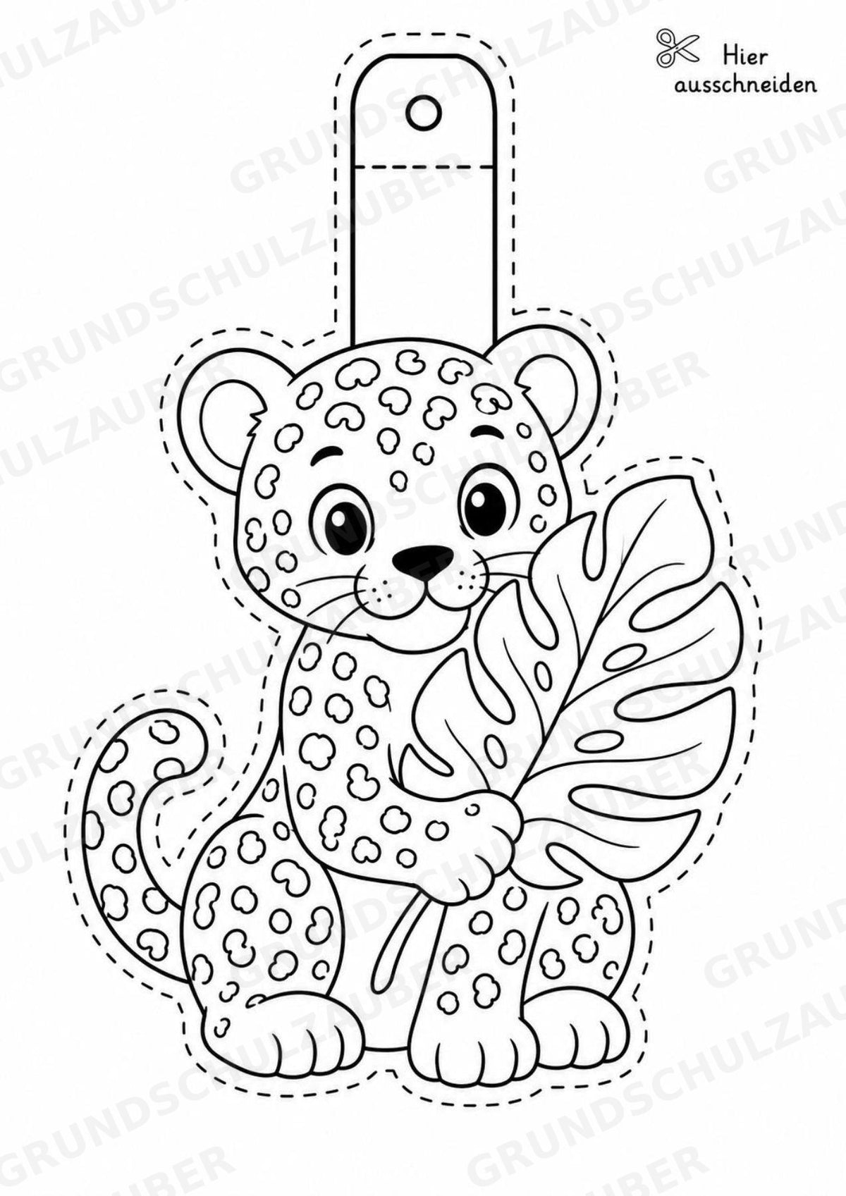 Leopard – Fensterdeko – Basteln – Ausmalbild – Ausschneiden – 15 Vorlagen – Materialseite 9