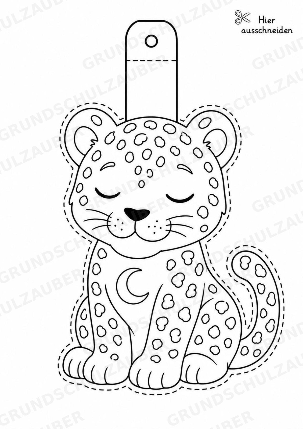 Leopard – Fensterdeko – Basteln – Ausmalbild – Ausschneiden – 15 Vorlagen – Materialseite 11