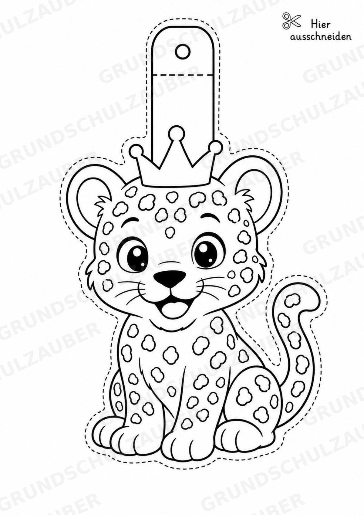 Leopard – Fensterdeko – Basteln – Ausmalbild – Ausschneiden – 15 Vorlagen – Materialseite 12