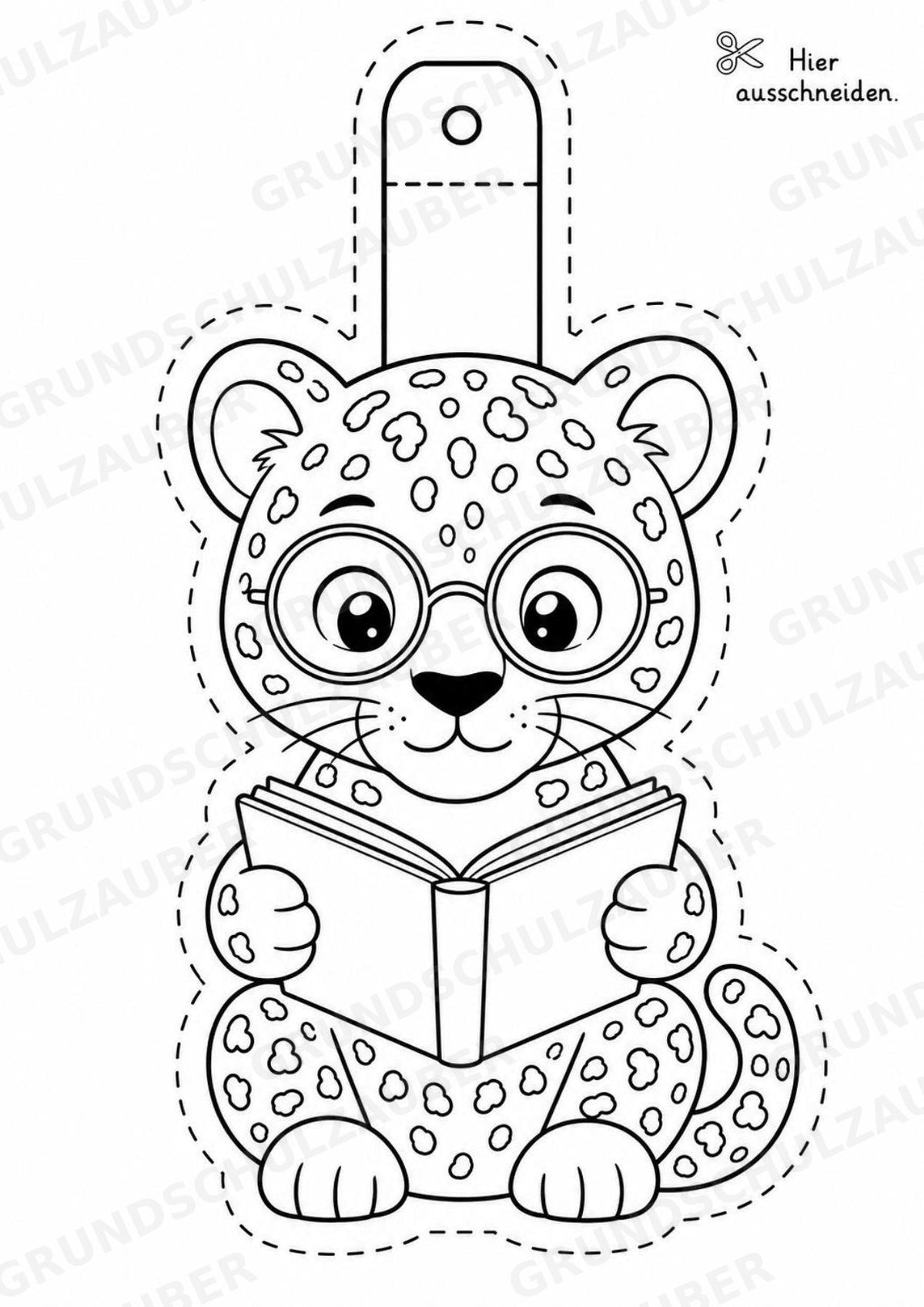 Leopard – Fensterdeko – Basteln – Ausmalbild – Ausschneiden – 15 Vorlagen – Materialseite 14