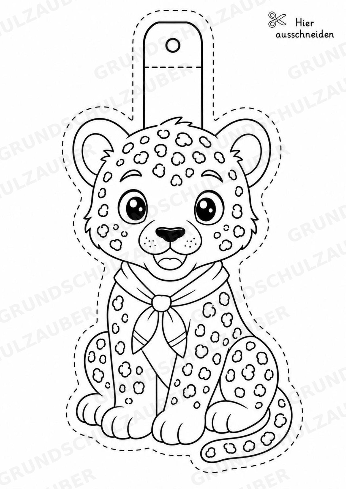 Leopard – Fensterdeko – Basteln – Ausmalbild – Ausschneiden – 15 Vorlagen – Materialseite 15