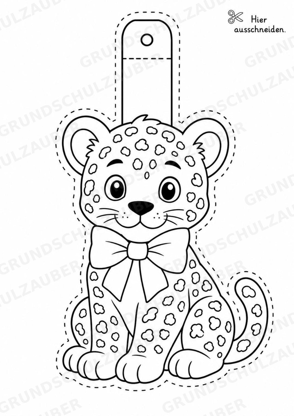 Leopard – Fensterdeko – Basteln – Ausmalbild – Ausschneiden – 15 Vorlagen – Materialseite 16