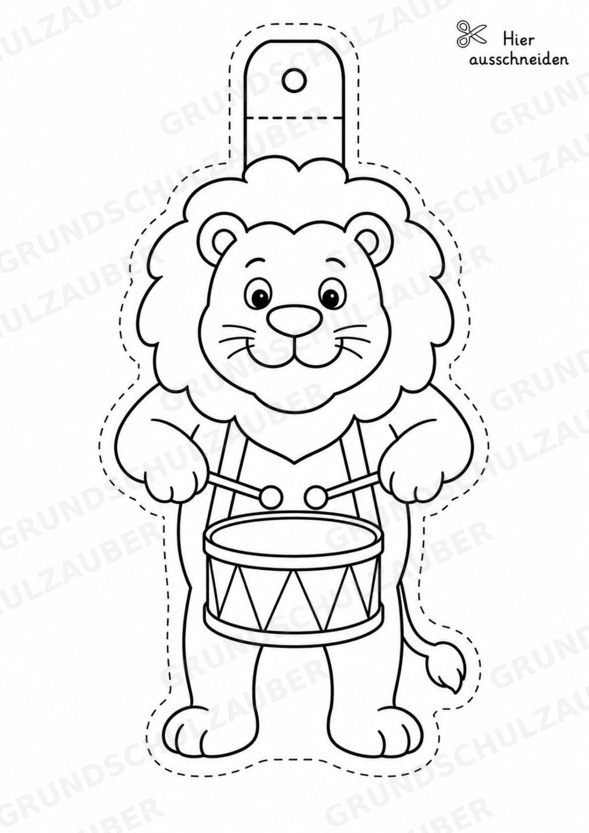 Löwe – Fensterdeko – Basteln – Ausmalbild – Ausschneiden – 15 Vorlagen – Materialseite 16