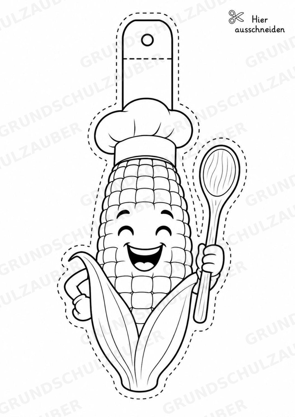Mais – Fensterdeko – Basteln – Ausmalbild – Ausschneiden – 15 Vorlagen – Materialseite 7