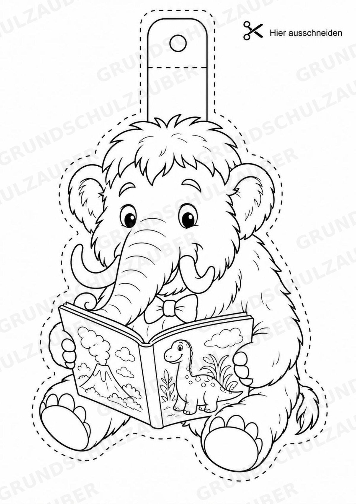 Mammut – Fensterdeko – Basteln – Ausmalbild – Ausschneiden – 15 Vorlagen – Materialseite 3