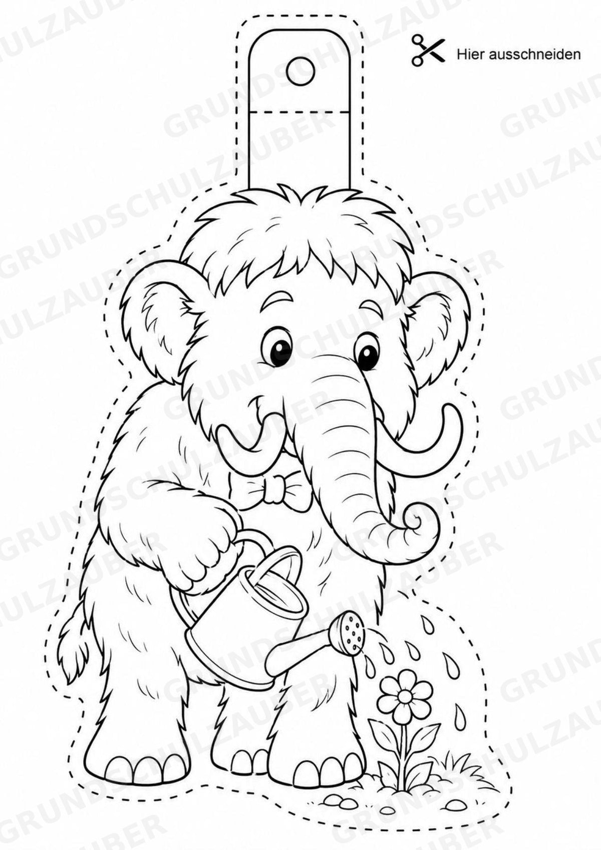 Mammut – Fensterdeko – Basteln – Ausmalbild – Ausschneiden – 15 Vorlagen – Materialseite 4